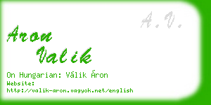 aron valik business card