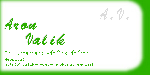 aron valik business card